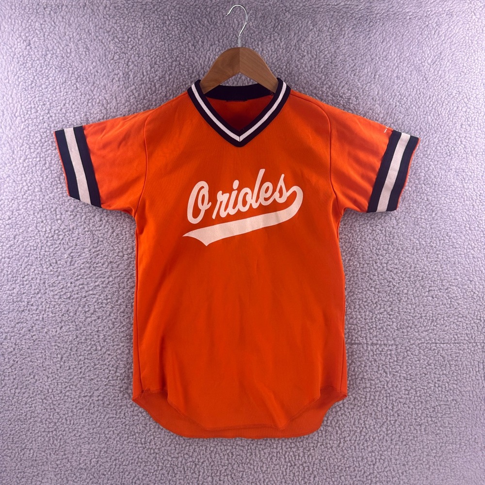 Vintage 70s Baltimore Orioles Jersey Orange V-Neck Number 11 Short Sleeve Small